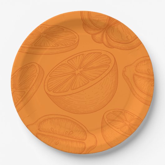 Bright Minimalist Citrus Bridal Shower Pappteller (Vorderseite)