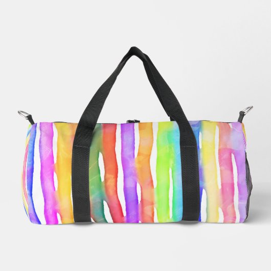 Bright Modern Colorful Yoga Stylish Striped Duffle Bag (Vorderseite)