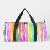Bright Modern Colorful Yoga Stylish Striped Duffle Bag (Rückseite)
