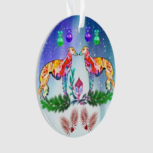 Bright Modern Silken Windhound Ornament (Vorderseite)