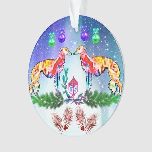 Bright Modern Silken Windhound Ornament (Vorderseite)