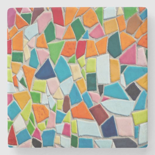 Bright Mosaic Tiles Steinuntersetzer (Vorderseite)