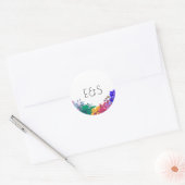 Bright Multicolor Floral Wedding Runder Aufkleber (Umschlag)