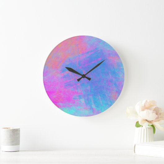 Bright Multicolor Splashes Große Wanduhr (Zuhause)