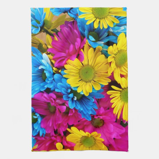 Bright Multicolored Daisies Geschirrtuch (Vertikal)