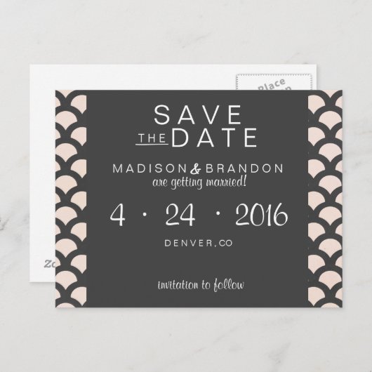 Bright N Beautiful Save the Date Ankündigungspostkarte (Vorne/Hinten)