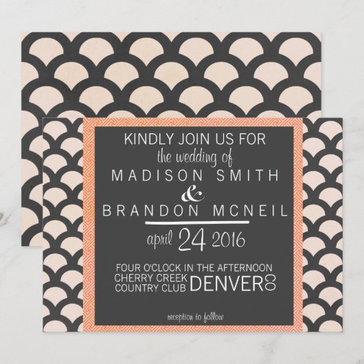 Bright N Beautiful Wedding Einladung (Vorne/Hinten)