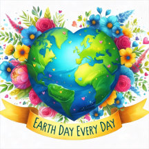Bright Nature Heart Earth Graphic 
