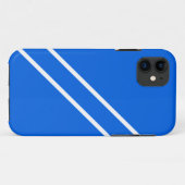 Bright Nautical Blue Sleek White Diagonal Streifen Case-Mate iPhone Hülle (Rückseite (Horizontal))