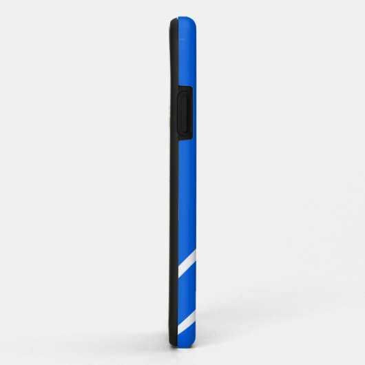 Bright Nautical Blue Sleek White Diagonal Streifen Case-Mate iPhone Hülle (Hinten/Rechts)