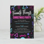 Bright Neon Favorite Things Weihnachts-Party Einladung (Stehend Vorderseite)