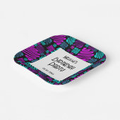 Bright Neon Geometric Muster Black Birthday Pappteller (Gewinkelt)