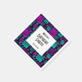 Bright Neon Geometric Muster Black Birthday Serviette (Ecke)