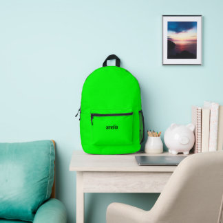 Bright Neon Green Individuelle Name Girls Bedruckter Rucksack