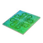 Bright Neon Green Retro Tiles Fliese (Seite)