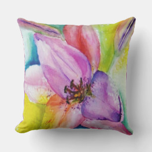 BRIGHT NEON LILY BLUME PATIO KISSEN