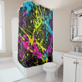 Bright Neon Paint Spritzer Duschvorhang (Beispiel)