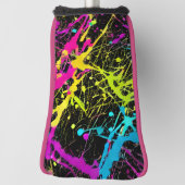 Bright Neon Paint Spritzer Golf Headcover (Rotieren 90)