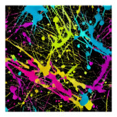 Bright Neon Paint Spritzer Poster (Vorderseite)