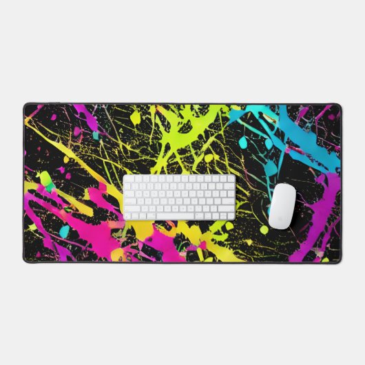 Bright Neon Paint Spritzer Schreibtischunterlage (Tastatur & Maus)