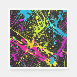 Bright Neon Paint Spritzer Serviette