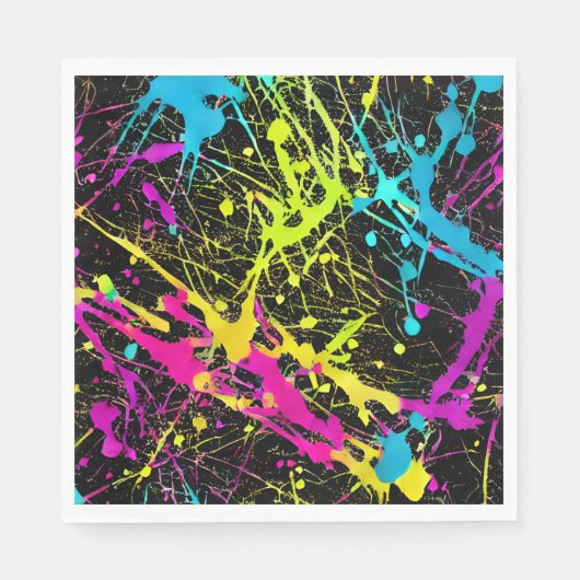 Bright Neon Paint Spritzer Serviette (Vorderseite)