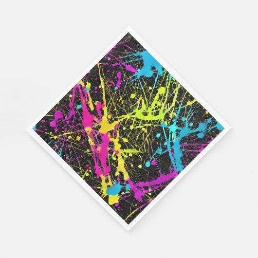 Bright Neon Paint Spritzer Serviette (Ecke)