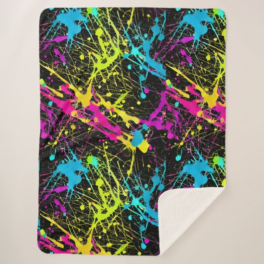 Bright Neon Paint Spritzer Sherpadecke (Vorderseite)