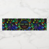 Bright Neon Paint Spritzer Star Bursts Wasserflaschenetikett (Einzelnes Label)