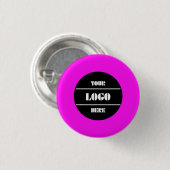 Bright Neon Pink Personalized Circle Badge Button (Vorne & Hinten)