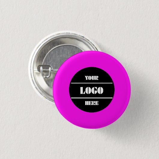 Bright Neon Pink Personalized Circle Badge Button (Vorne & Hinten)