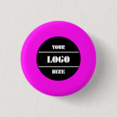 Bright Neon Pink Personalized Circle Badge Button (Vorderseite)