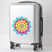Bright Neon Psychedelic Mandala Aufkleber (Koffer)