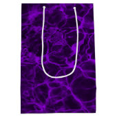 Bright Neon Purple Flaming Water Mittlere Geschenktüte (Rückseite)