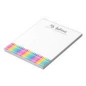 Bright Neon Rainbow Crayons Preschool Design Notizblock (Rotiert)