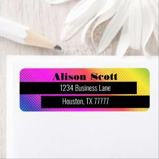 Bright Neon Rainbow Modern Business Return Address