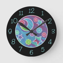 Bright Night 'Numbers' clock round black Runde Wanduhr