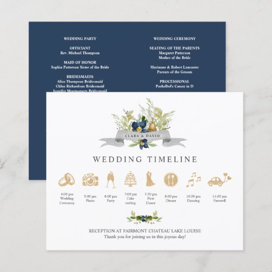 Bright Oak | Gold Wedding Timeline und Programm V1 (Vorne/Hinten)
