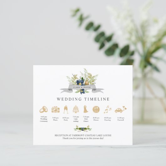 Bright Oak | Gold Wedding Timeline und Programm V1 (Stehend Vorderseite)
