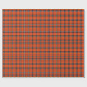 Bright Orange and Black Tartan Plaid Geschenkpapier (Flach)