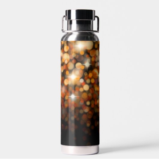 Bright Orange and Gold Bokehars Trinkflasche (Rückseite)