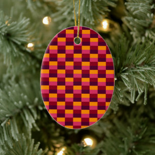 Bright Orange and Purple Combination Keramik Ornament