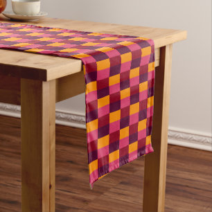 Bright Orange and Purple Combination Kurzer Tischläufer