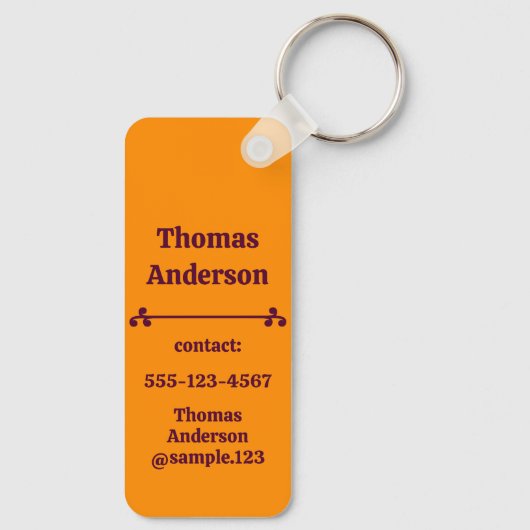 Bright Orange and Purple Combination Schlüsselanhänger (Rückseite)