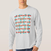 Bright Orange Aqua Tan Geometric Pieces MCM Look T-Shirt (Vorderseite)