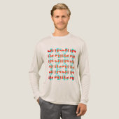 Bright Orange Aqua Tan Geometric Pieces MCM Look Tri-Blend Shirt (Volle Vorderseite)