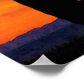 Bright Orange Arizona Wüste Sunset Saguaro Cacti Poster (Ecke)