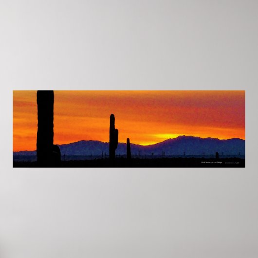 Bright Orange Arizona Wüste Sunset Saguaro Cacti Poster (Vorne)