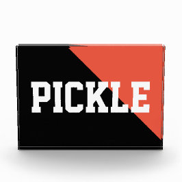 Bright Orange Black Sporty Bold Text "PICKLE" Fotoblock