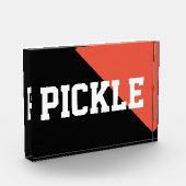 Bright Orange Black Sporty Bold Text "PICKLE" Fotoblock (Links)